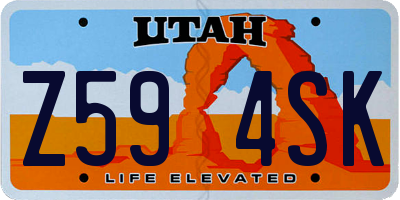 UT license plate Z594SK