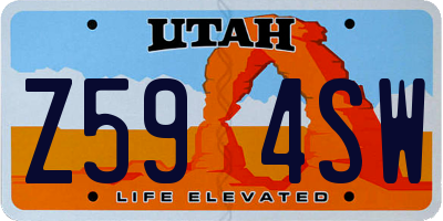UT license plate Z594SW