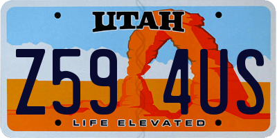 UT license plate Z594US