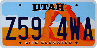 UT license plate Z594WA