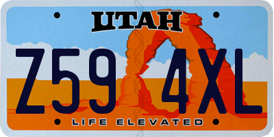 UT license plate Z594XL