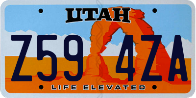 UT license plate Z594ZA