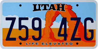UT license plate Z594ZG