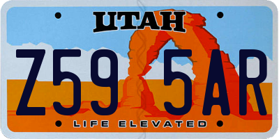 UT license plate Z595AR