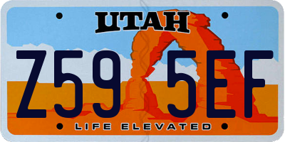 UT license plate Z595EF