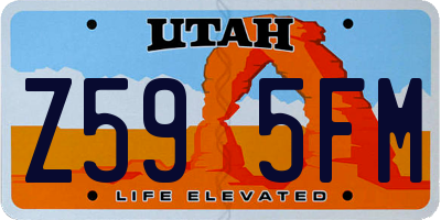 UT license plate Z595FM