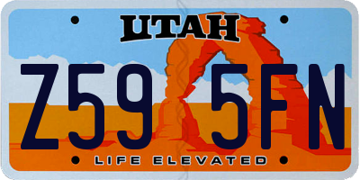 UT license plate Z595FN