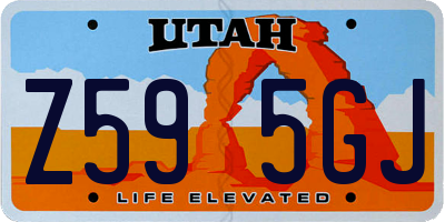 UT license plate Z595GJ