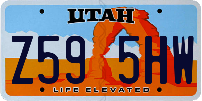 UT license plate Z595HW