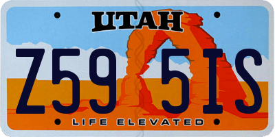 UT license plate Z595IS