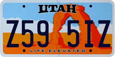 UT license plate Z595IZ