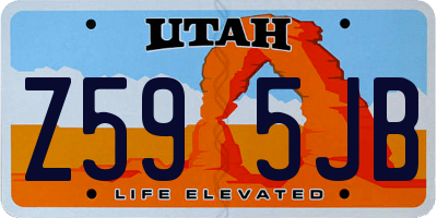 UT license plate Z595JB