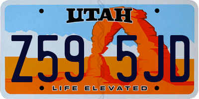UT license plate Z595JD