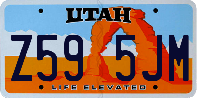 UT license plate Z595JM