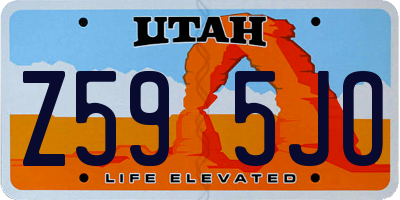 UT license plate Z595JO