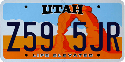 UT license plate Z595JR
