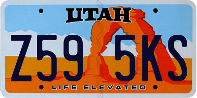 UT license plate Z595KS