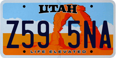 UT license plate Z595NA