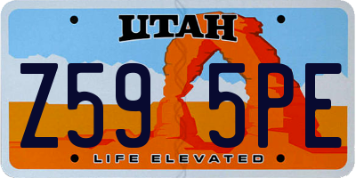 UT license plate Z595PE