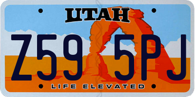 UT license plate Z595PJ