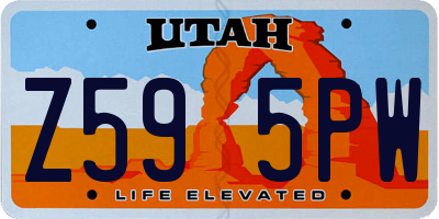UT license plate Z595PW