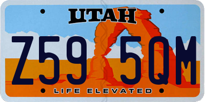 UT license plate Z595QM