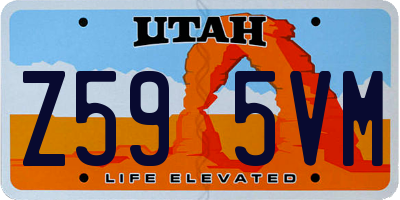 UT license plate Z595VM