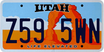 UT license plate Z595WN