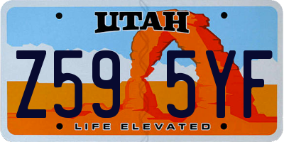 UT license plate Z595YF