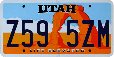 UT license plate Z595ZM