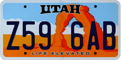 UT license plate Z596AB