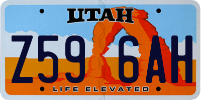 UT license plate Z596AH
