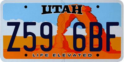 UT license plate Z596BF