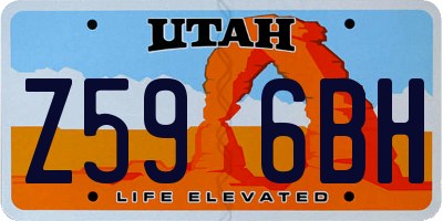 UT license plate Z596BH