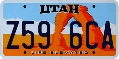 UT license plate Z596CA