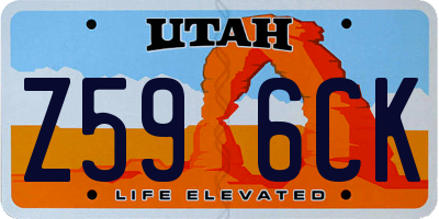 UT license plate Z596CK