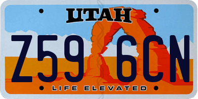 UT license plate Z596CN