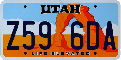 UT license plate Z596DA