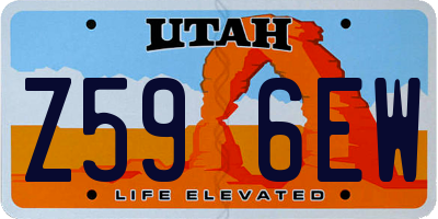 UT license plate Z596EW