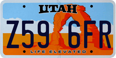 UT license plate Z596FR