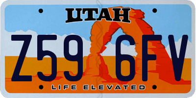 UT license plate Z596FV