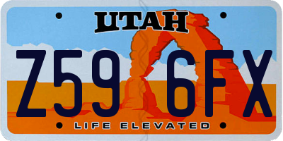 UT license plate Z596FX