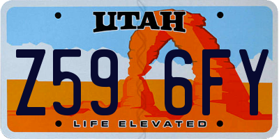 UT license plate Z596FY