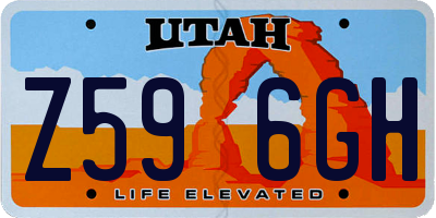 UT license plate Z596GH