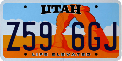 UT license plate Z596GJ