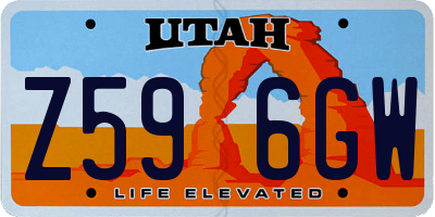 UT license plate Z596GW