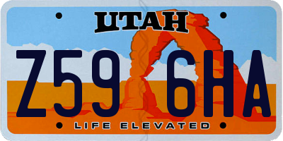 UT license plate Z596HA