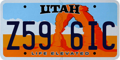 UT license plate Z596IC