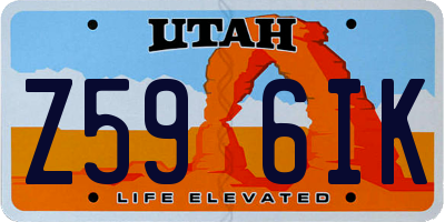 UT license plate Z596IK
