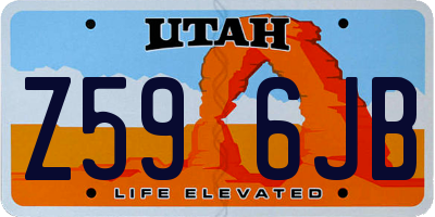 UT license plate Z596JB